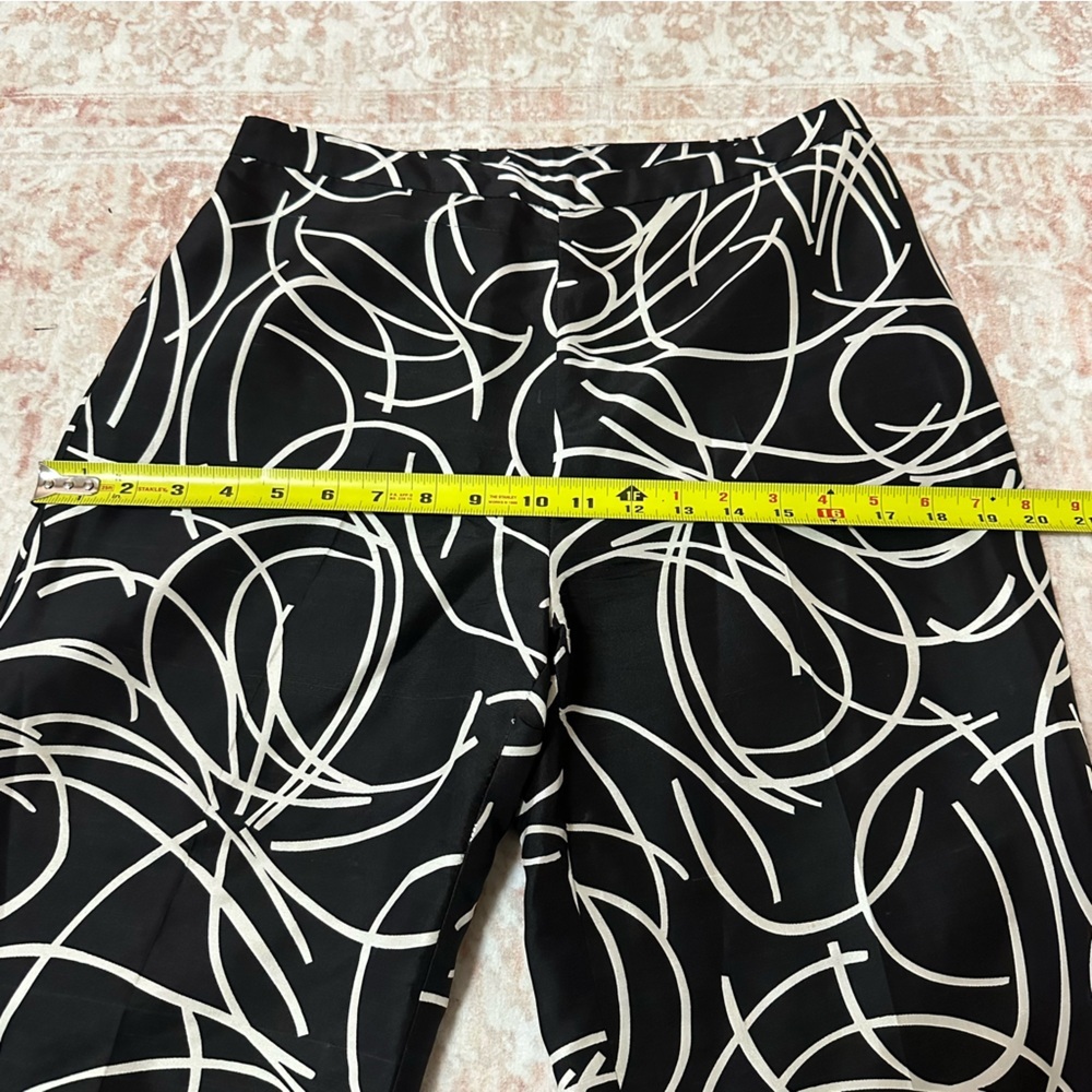 Vintage 100% Silk High Waisted Patterned Capri Pants - Picture 5 of 8